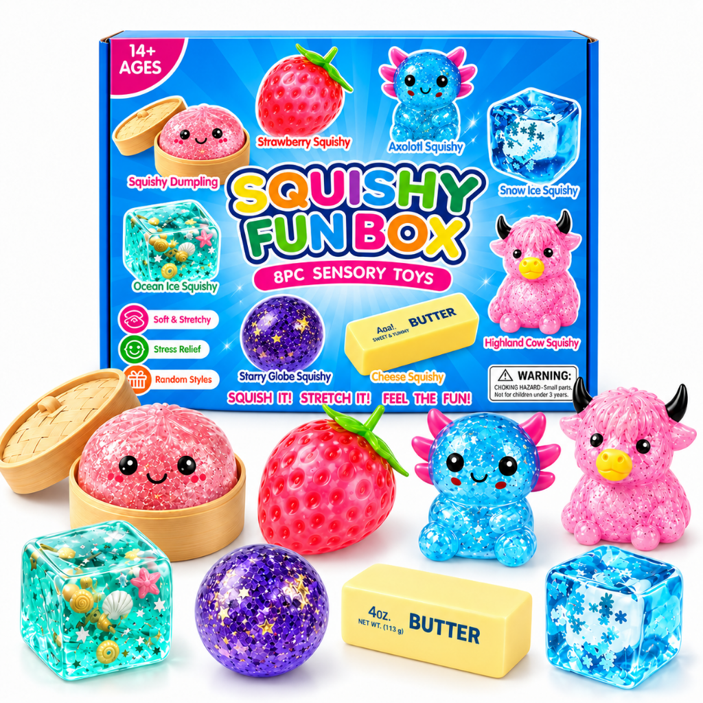 Squishy Fun Box - 8-delige fidget box