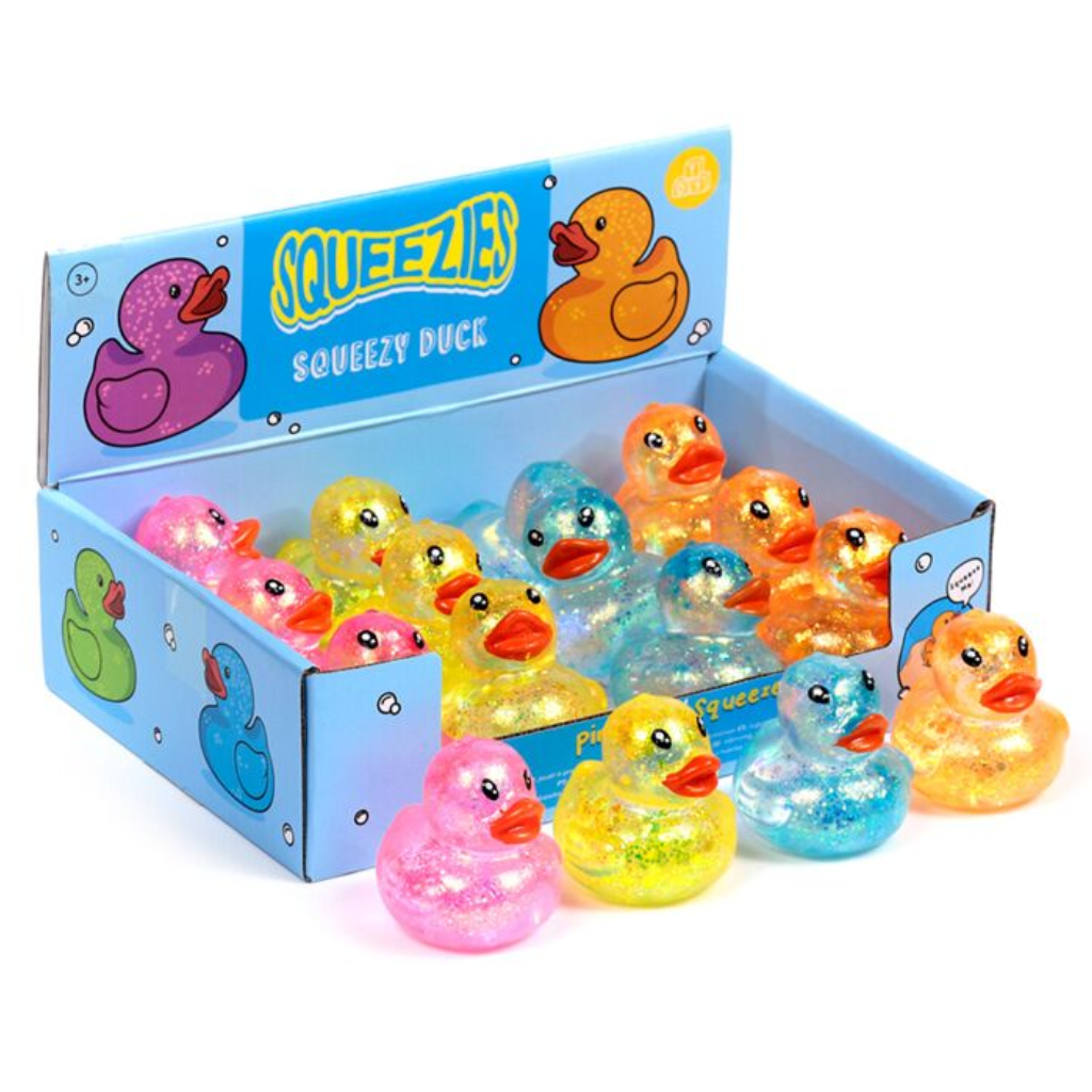 Squishy glitter eend stressbal