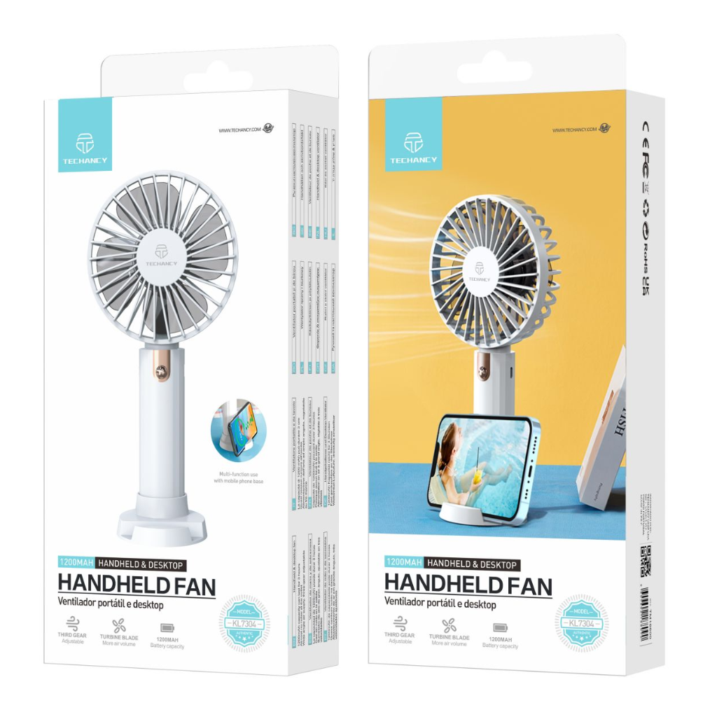 Mini Handventilator met Telefoonhouder USB Oplaadbaar