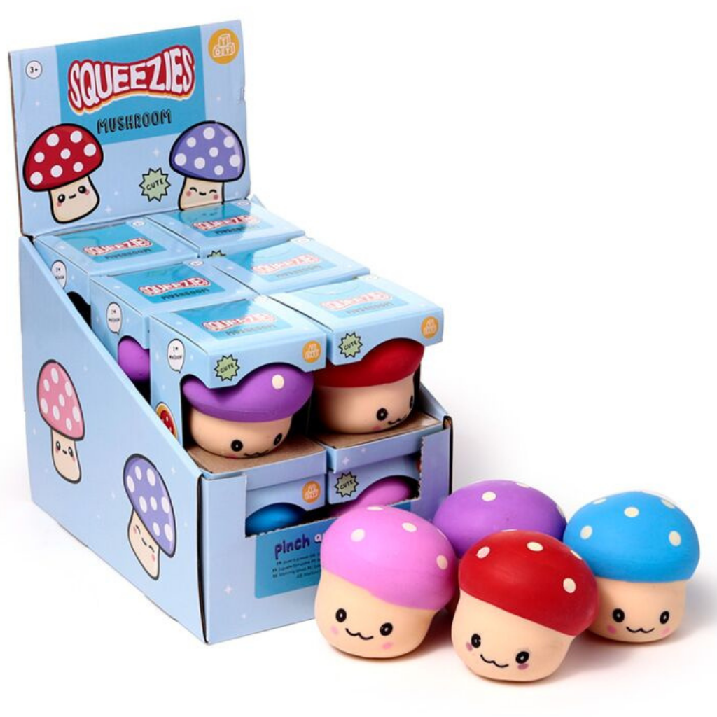 Knijpbare paddenstoel stressbal