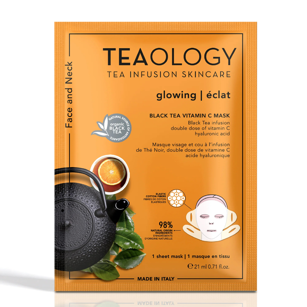 Teaology - Gezichtsmasker Black Tea Vitamine C - 1+1 GRATIS