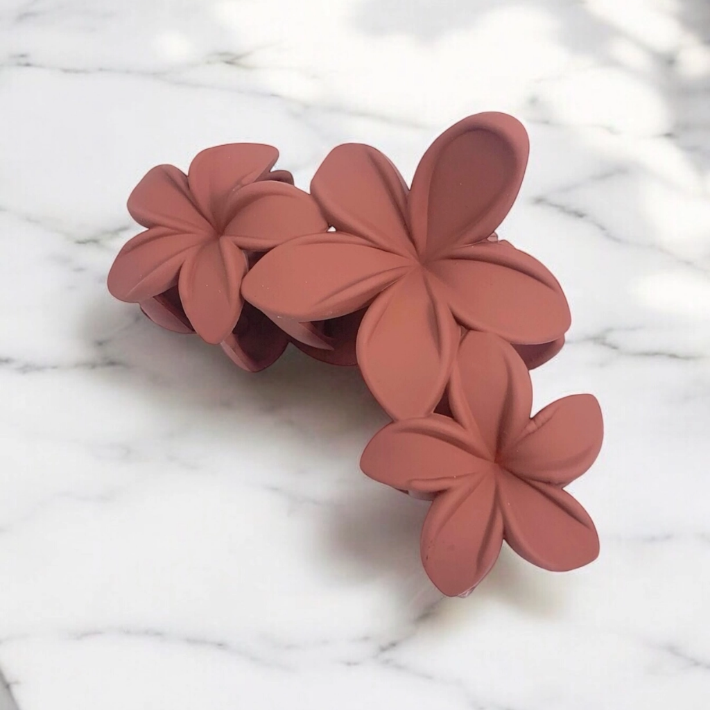 Haarclip met 3 Hawaii bloemen