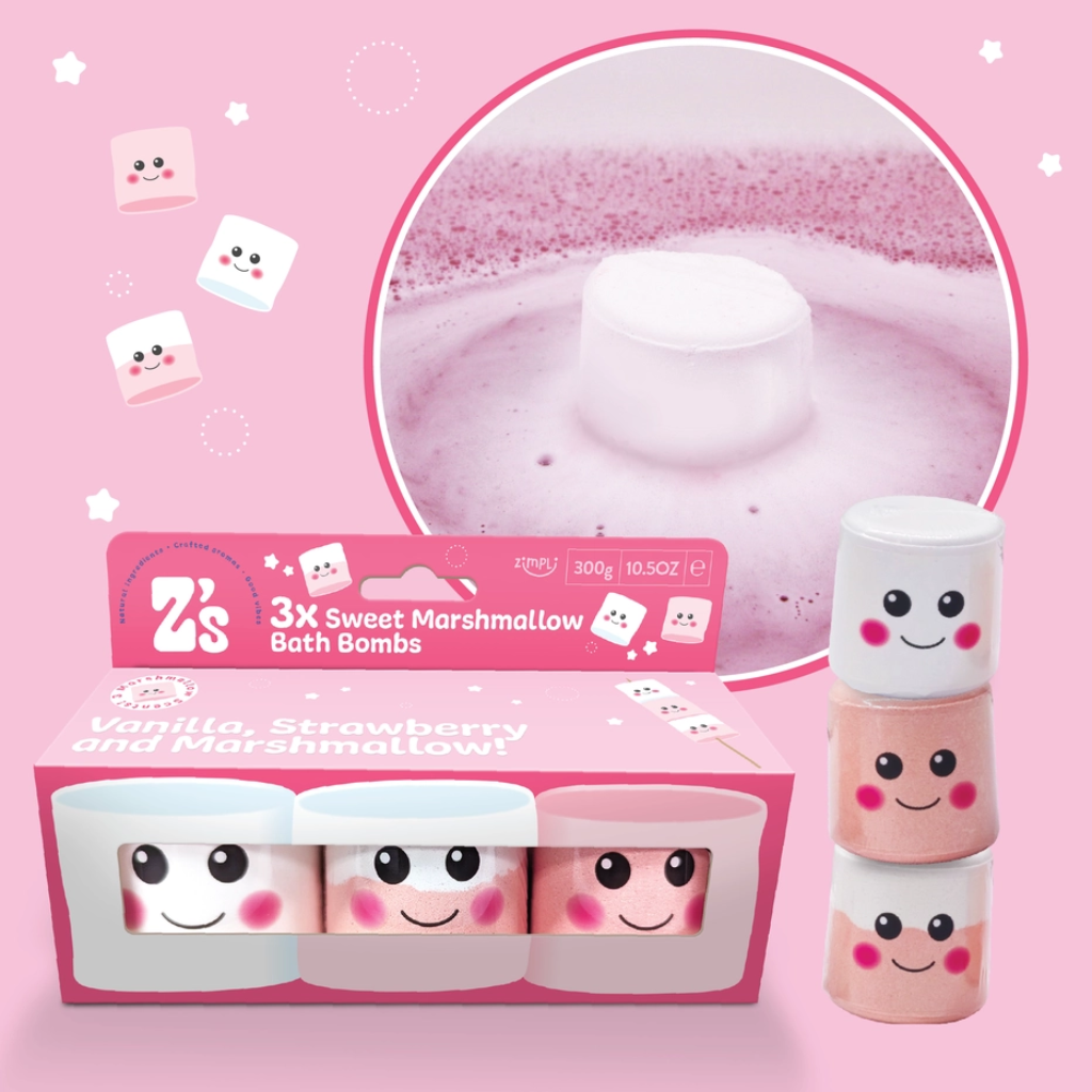 Marshmallow bruisballen - 3 stuks