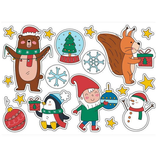 Kerst raamstickers - Glow in the dark