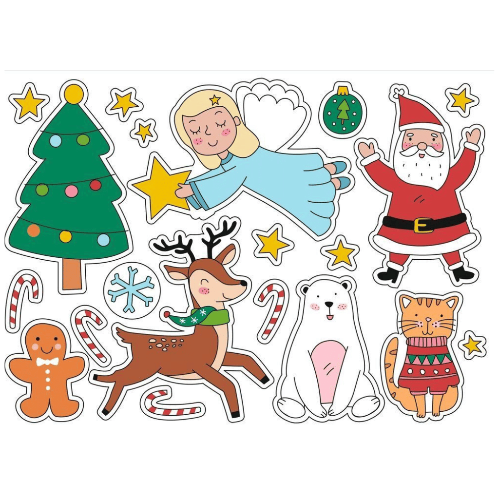 Kerst raamstickers - Glow in the dark