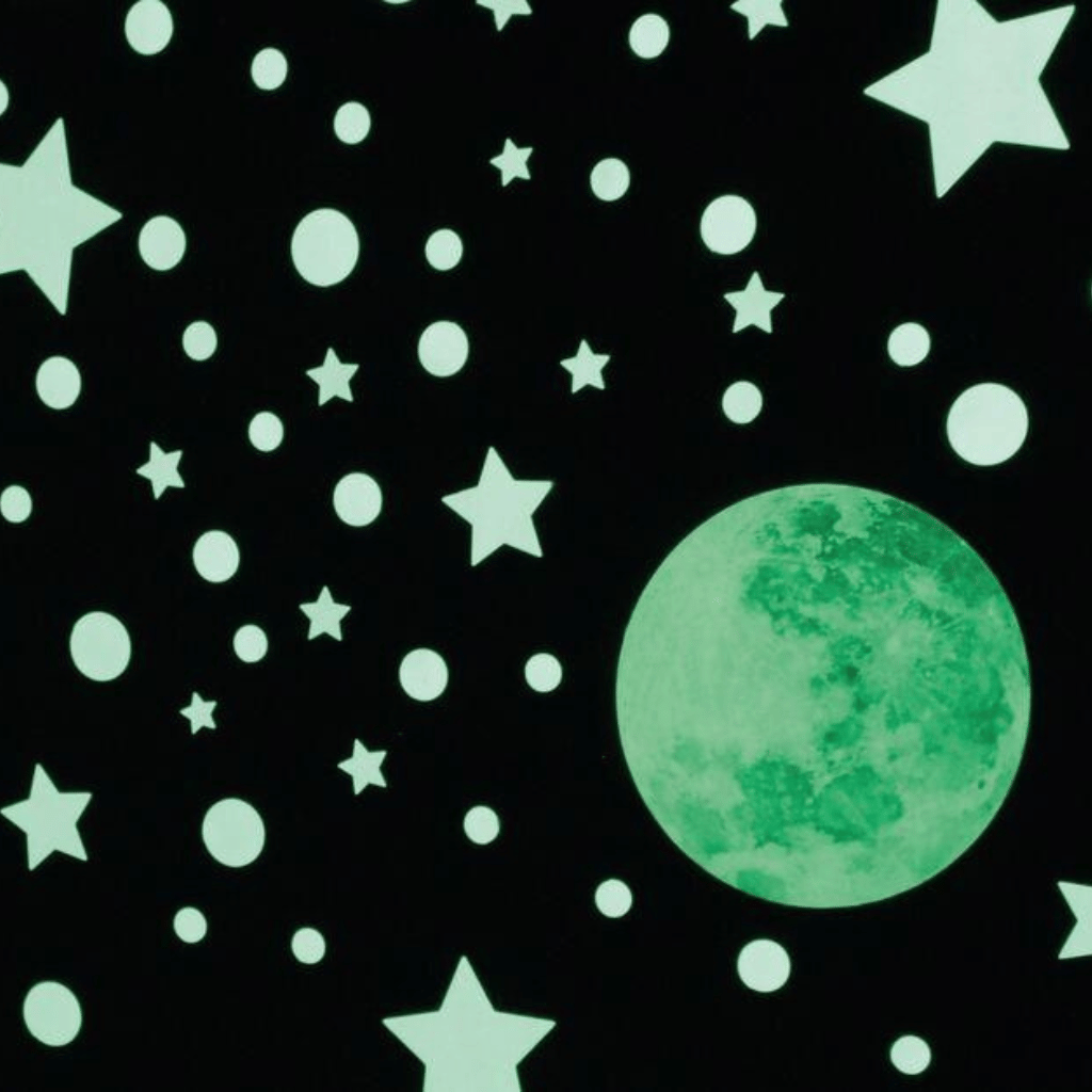 Maan en sterren - Glow in the dark set (111 stickers!)