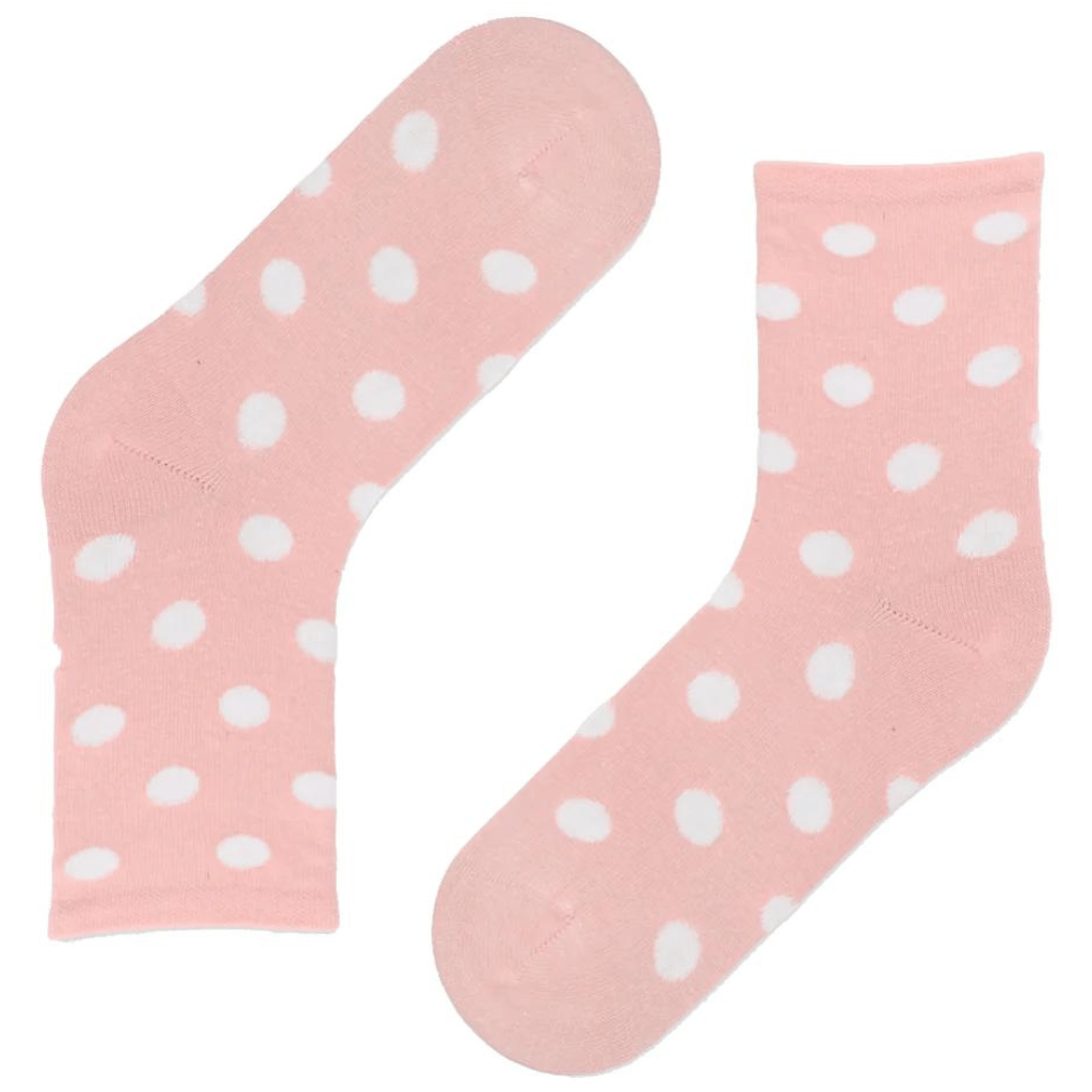 1 Paar sokken - Roze met witte stippen