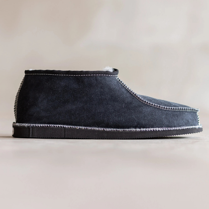 Klassieke Lamsvacht Pantoffel - Heren - Grijs