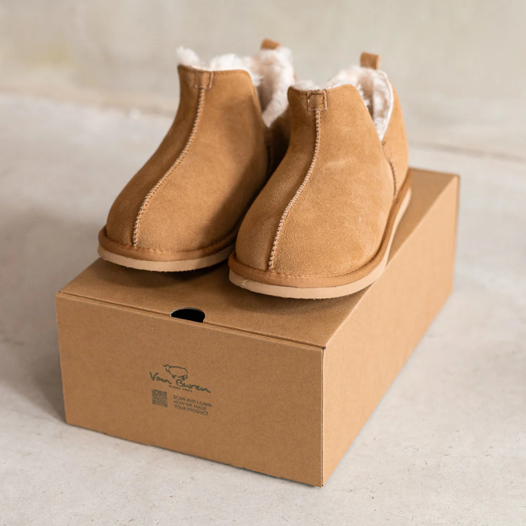 Lamsvacht Pantoffels - Nooa - Camel