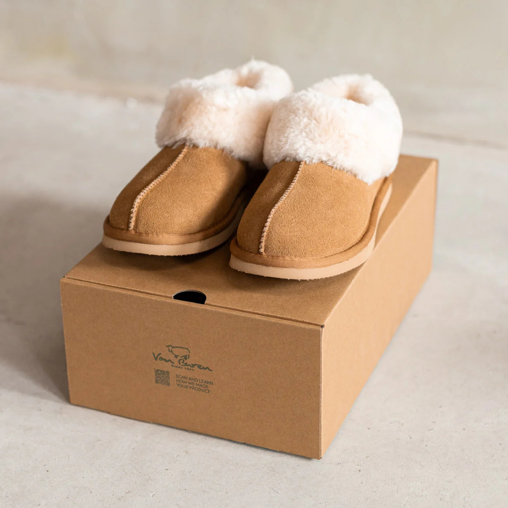 Lamsvacht Pantoffels - Tuula - Camel