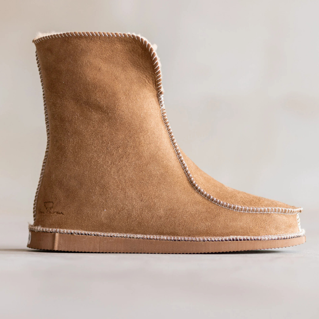 Hoge Lamsvacht Pantoffels - Camel