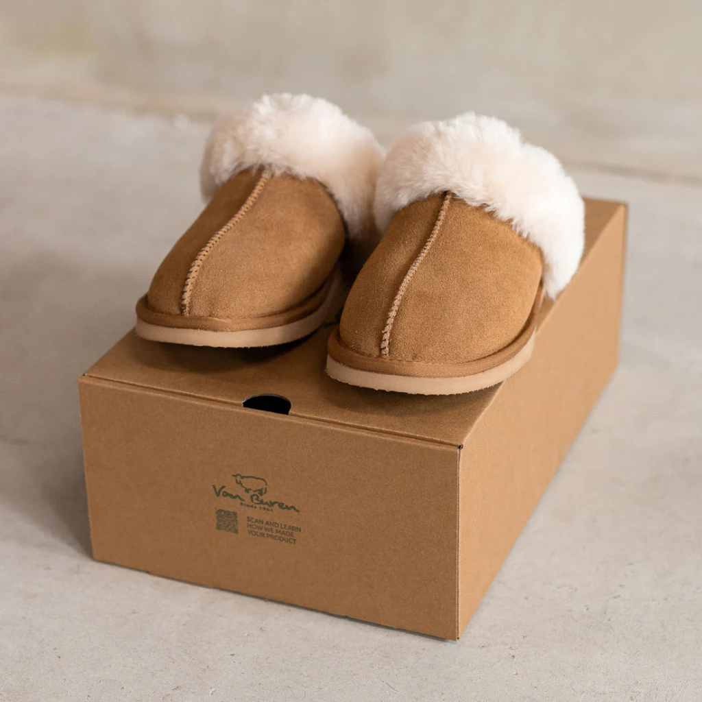 Lamsvacht Slippers - Lumi - Camel