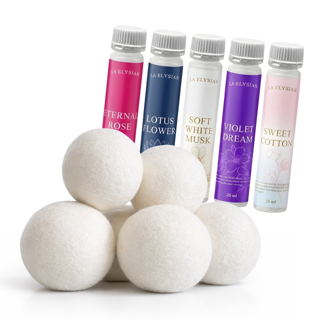 Elysian wasparfum testpakket met wasdrogerballen - 6 stuks