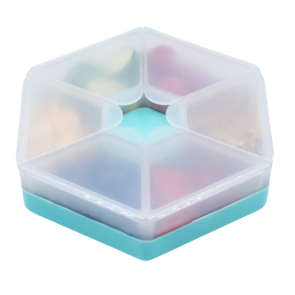 Melii - Hexagon snackbox met 6 compartimenten