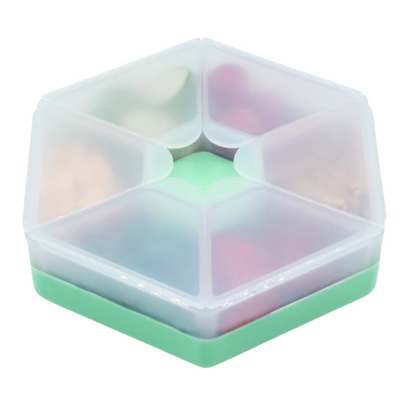 Melii - Hexagon snackbox met 6 compartimenten