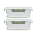 Melii - Glazen bewaarbakjes 1040 ml - 2 stuks