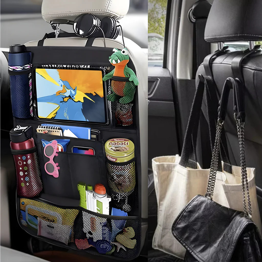 Organizer voor autostoel - 2 stuks + GRATIS Kofferbak organizer