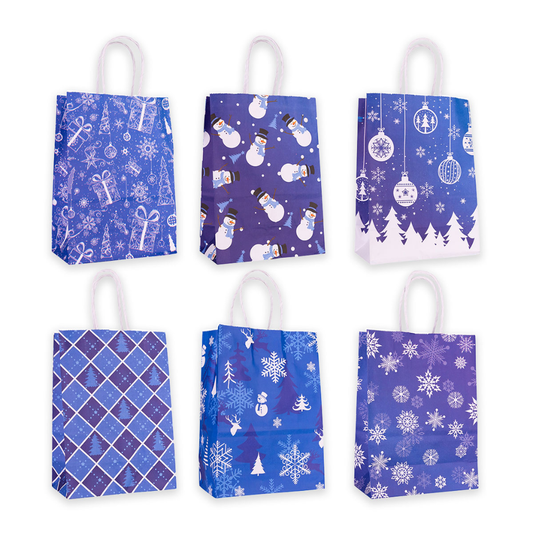 Cadeauzakje Kerst - Blauw XS