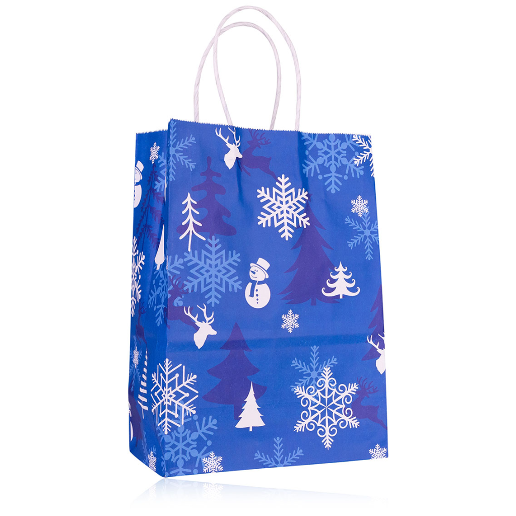 Cadeauzakje Kerst - Blauw XS