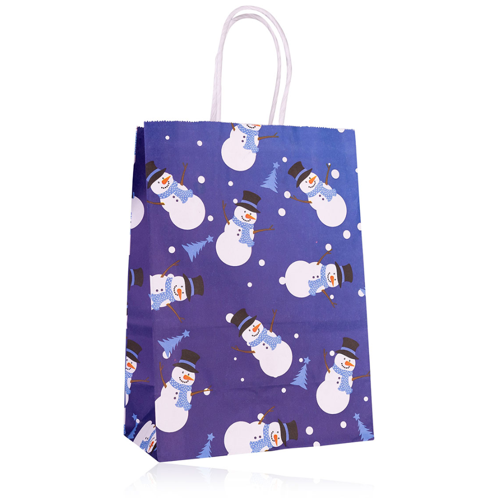 Cadeauzakje Kerst - Blauw XS