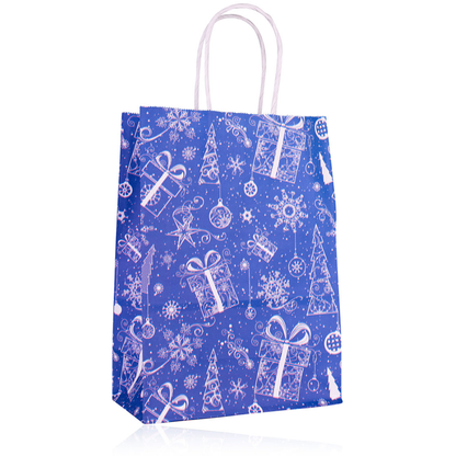 Cadeauzakje Kerst - Blauw XS