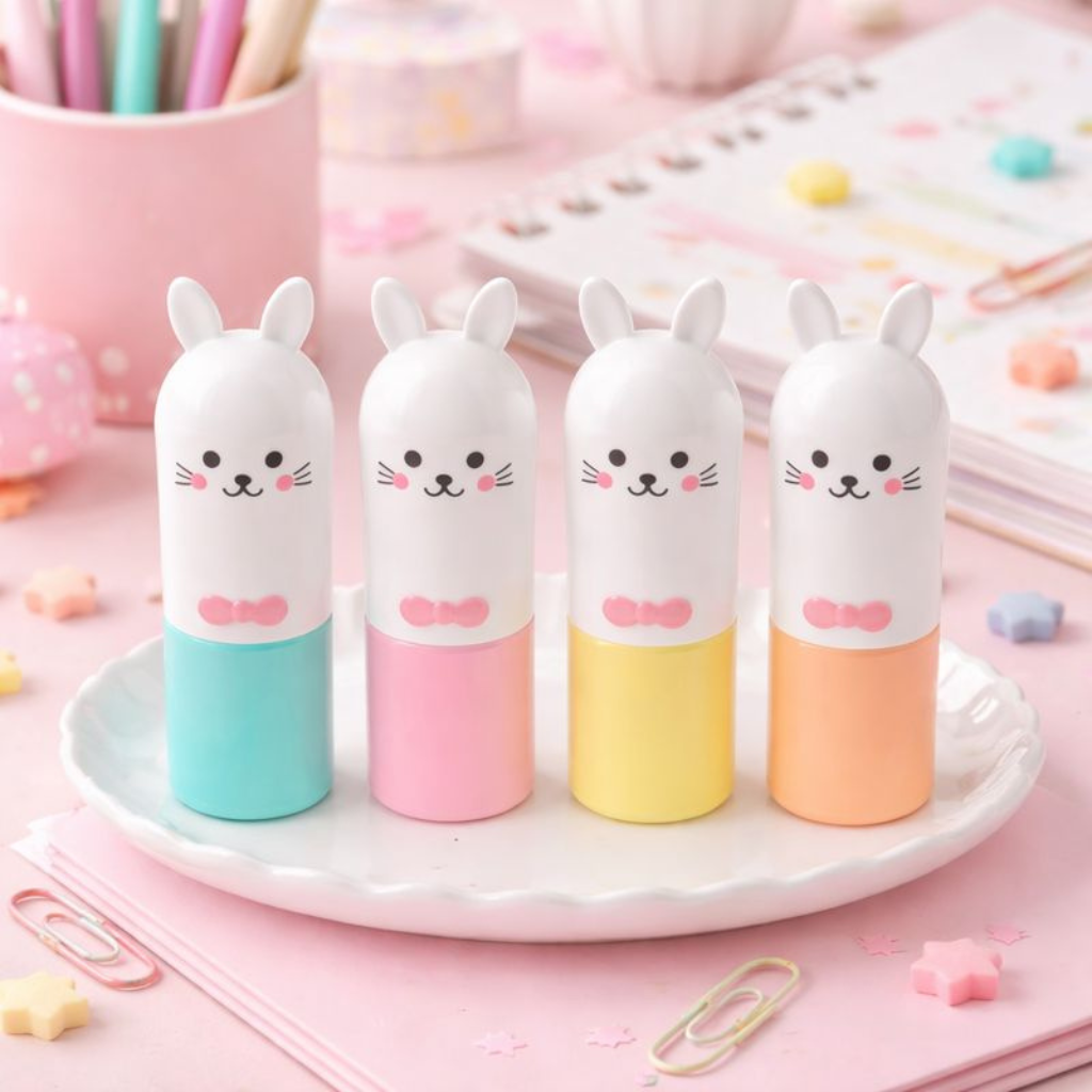 Mini markeerstiften voor kinderen in Bunny-thema (set van 4)