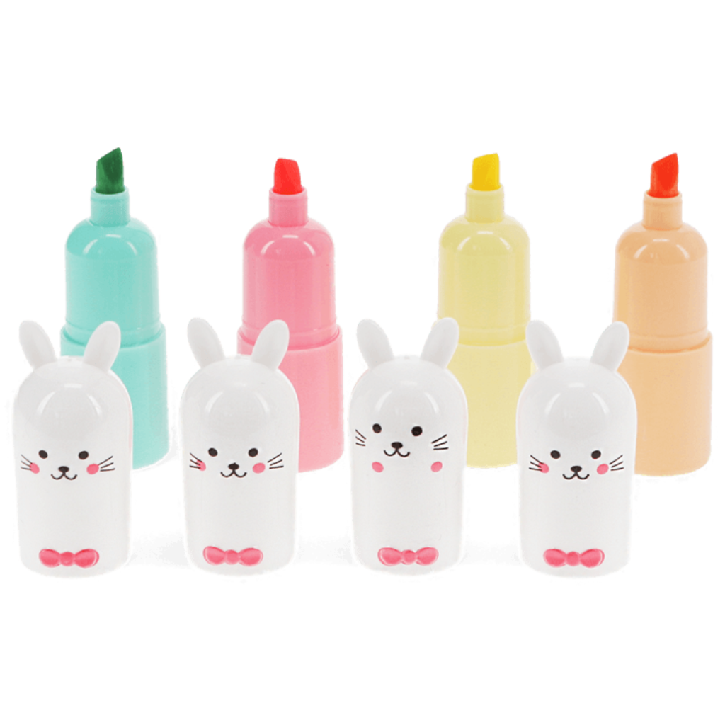 Mini markeerstiften voor kinderen in Bunny-thema (set van 4)