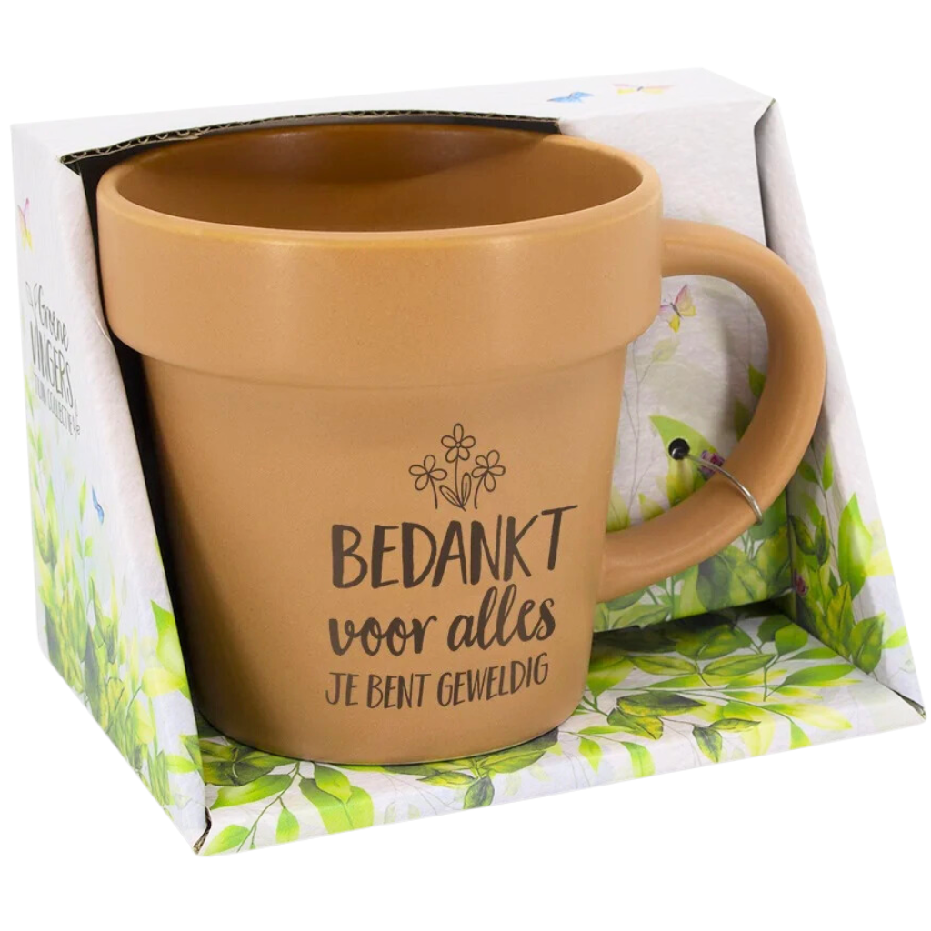 Bloempot mok - Bedankt