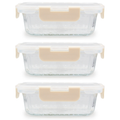 Melii - Glazen bewaarbakjes 400 ml - 3 stuks