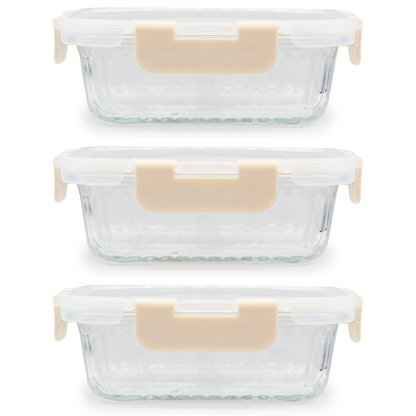 Melii - Glazen bewaarbakjes 400ml - 3 stuks
