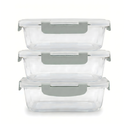 Melii - Glazen bewaarbakjes 630ml - 3 stuks