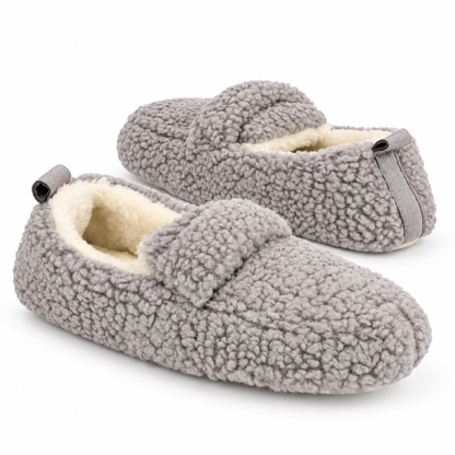 Teddy pantoffels Famke - Donker grijs