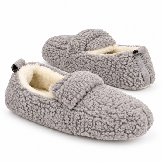 Teddy pantoffels Famke - Donker grijs