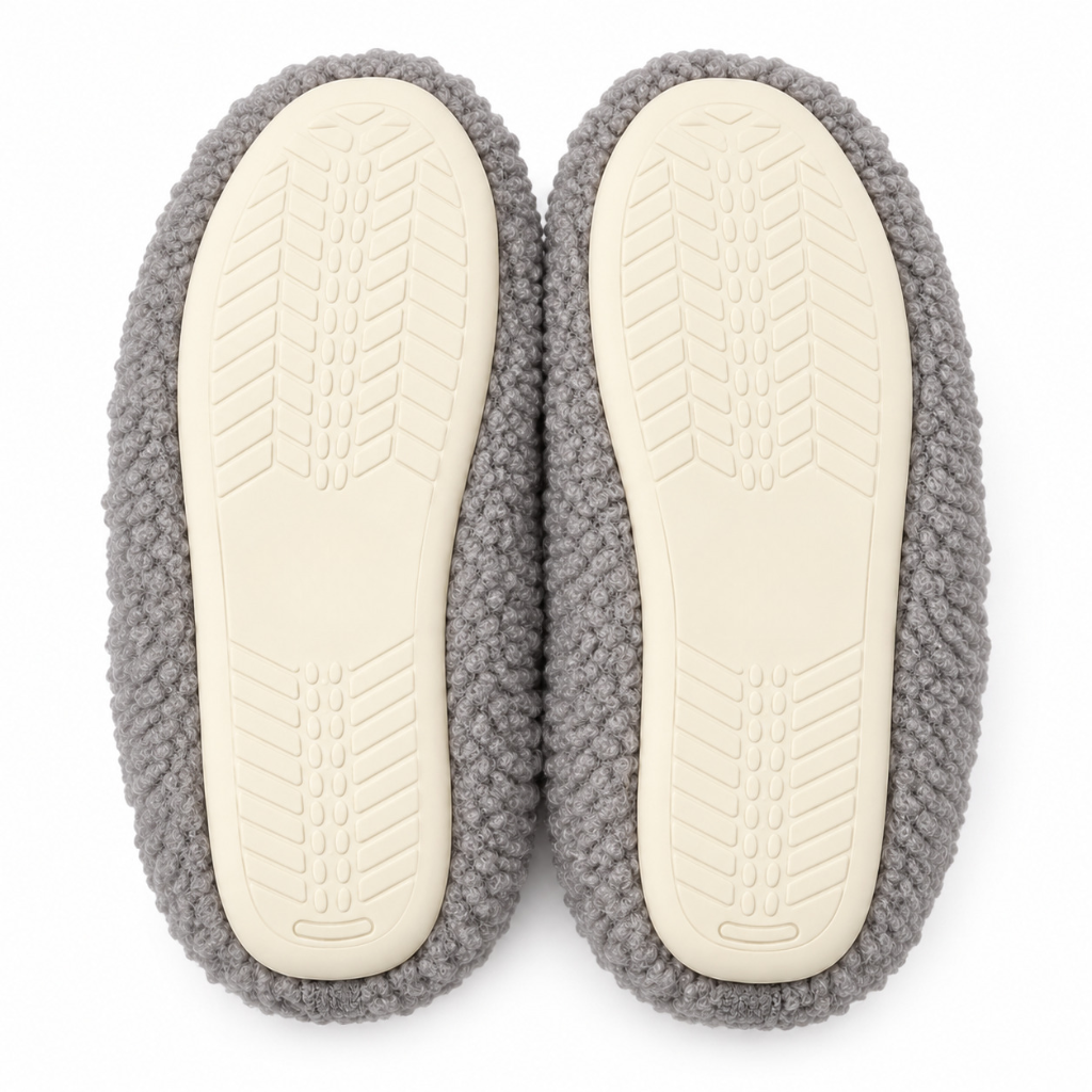 Teddy pantoffels Famke - Donker grijs