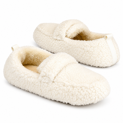 Teddy pantoffels Famke - Dove wit