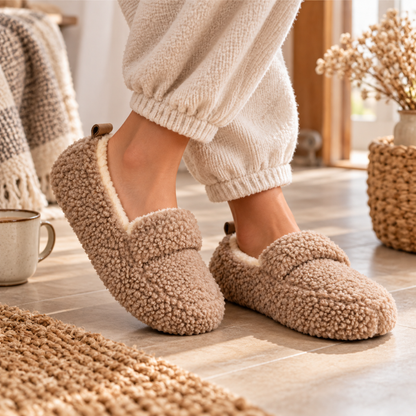 Teddy pantoffels Famke - Taupe