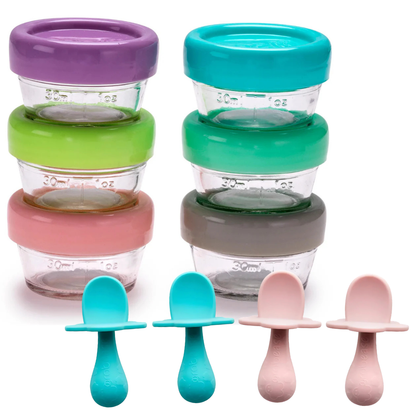 Melii - Glazen opbergdoosjes + GRATIS 2x Grabease Spoonset