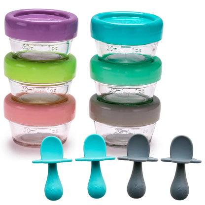 Melii - Glazen opbergdoosjes + GRATIS 2x Grabease Spoonset