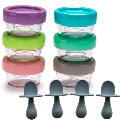 Melii - Glazen opbergdoosjes + GRATIS 2x Grabease Spoonset