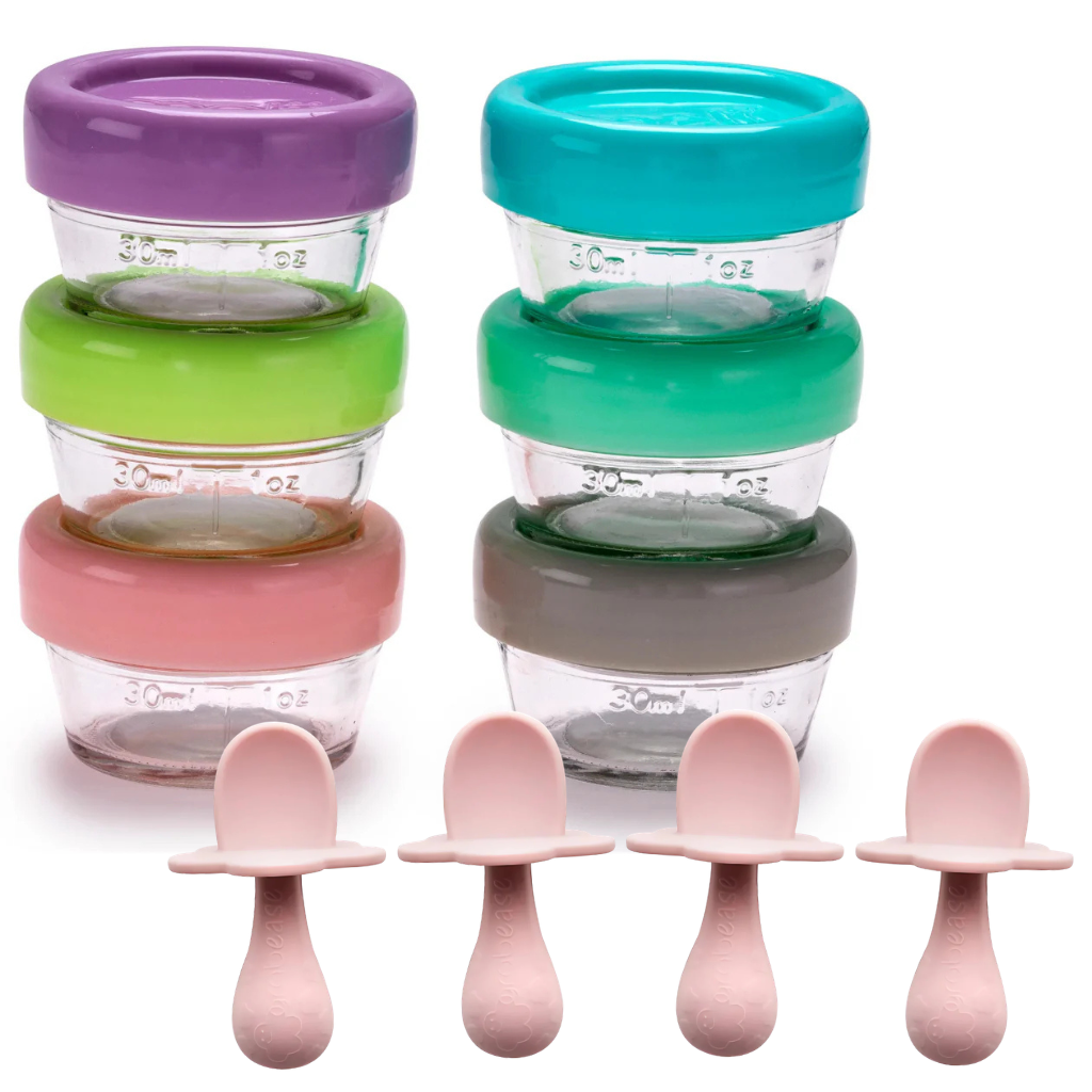 Melii - Glazen opbergdoosjes + GRATIS 2x Grabease Spoonset