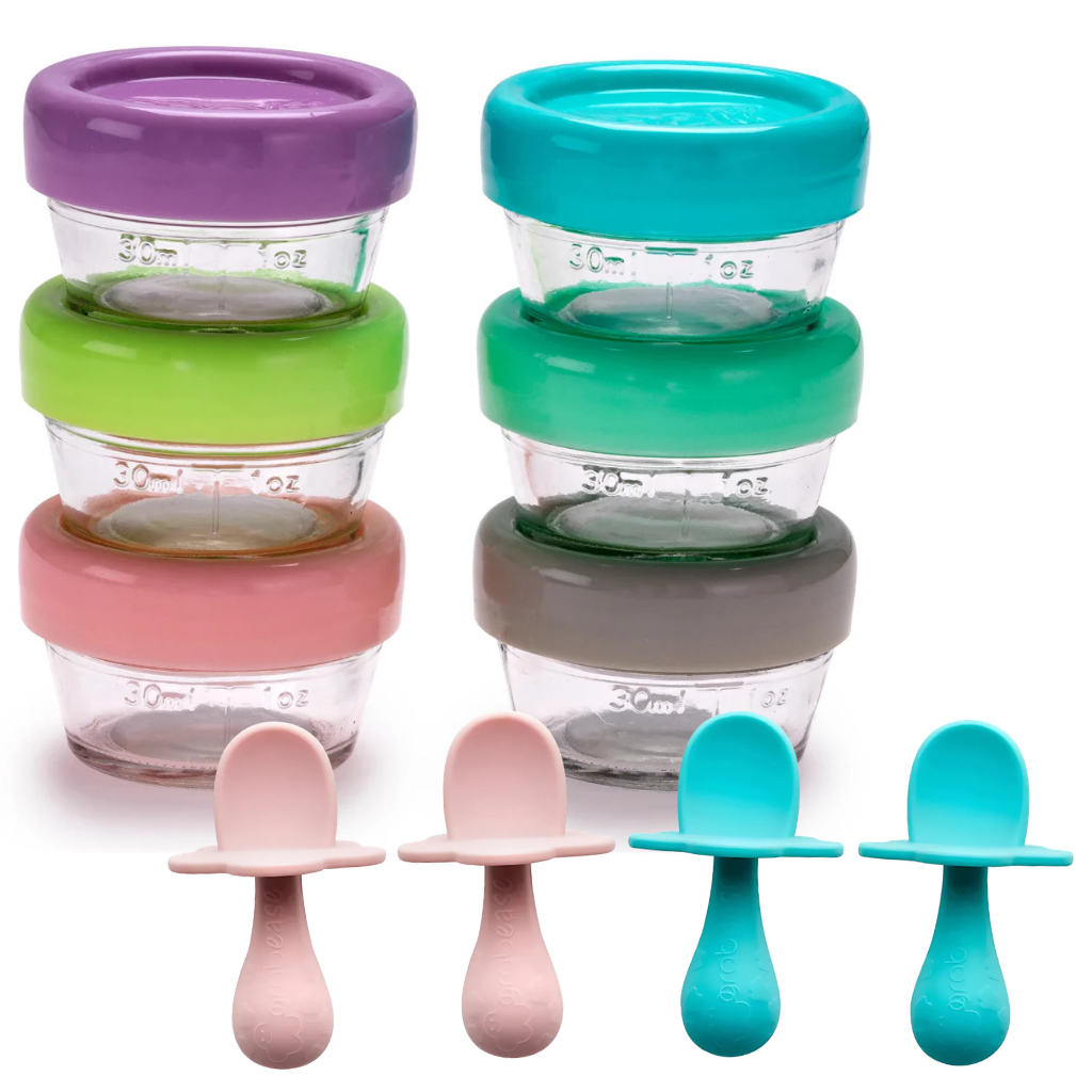 Melii - Glazen opbergdoosjes + GRATIS 2x Grabease Spoonset