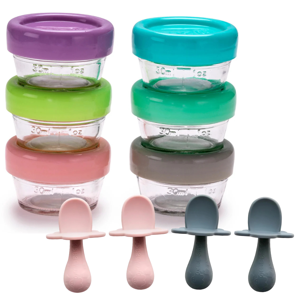Melii - Glazen opbergdoosjes + GRATIS 2x Grabease Spoonset