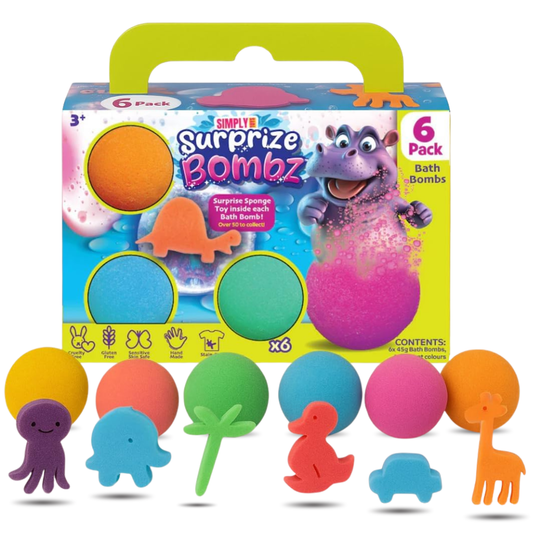 Bruisbal met surprise sponsfiguurtje - Set van 6