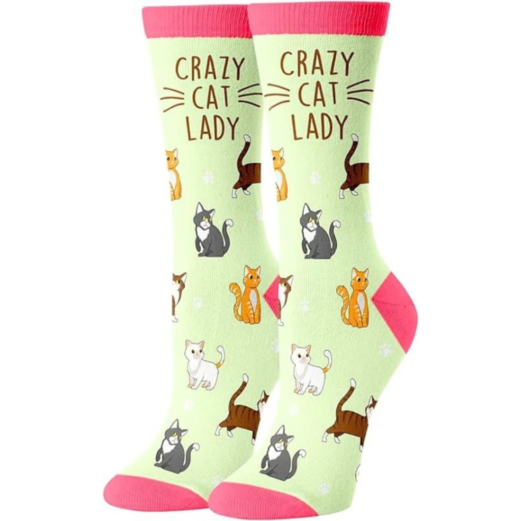 1 Paar sokken - Crazy Cat Lady - maat 38-45
