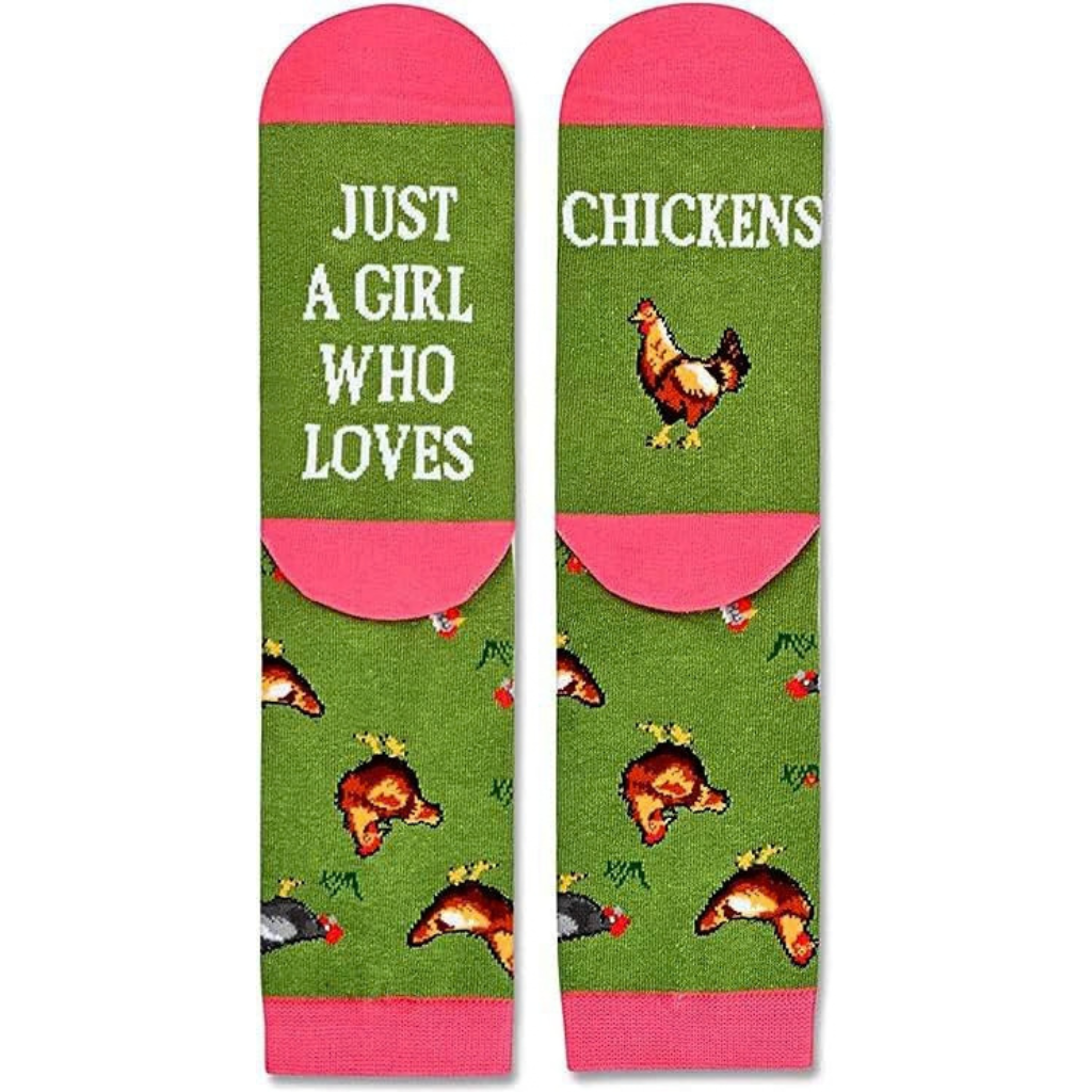 1 Paar sokken - Just a Girl & Chickens - maat 38-45