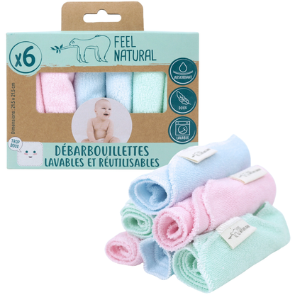 Wasbare babydoekjes - 6 stuks
