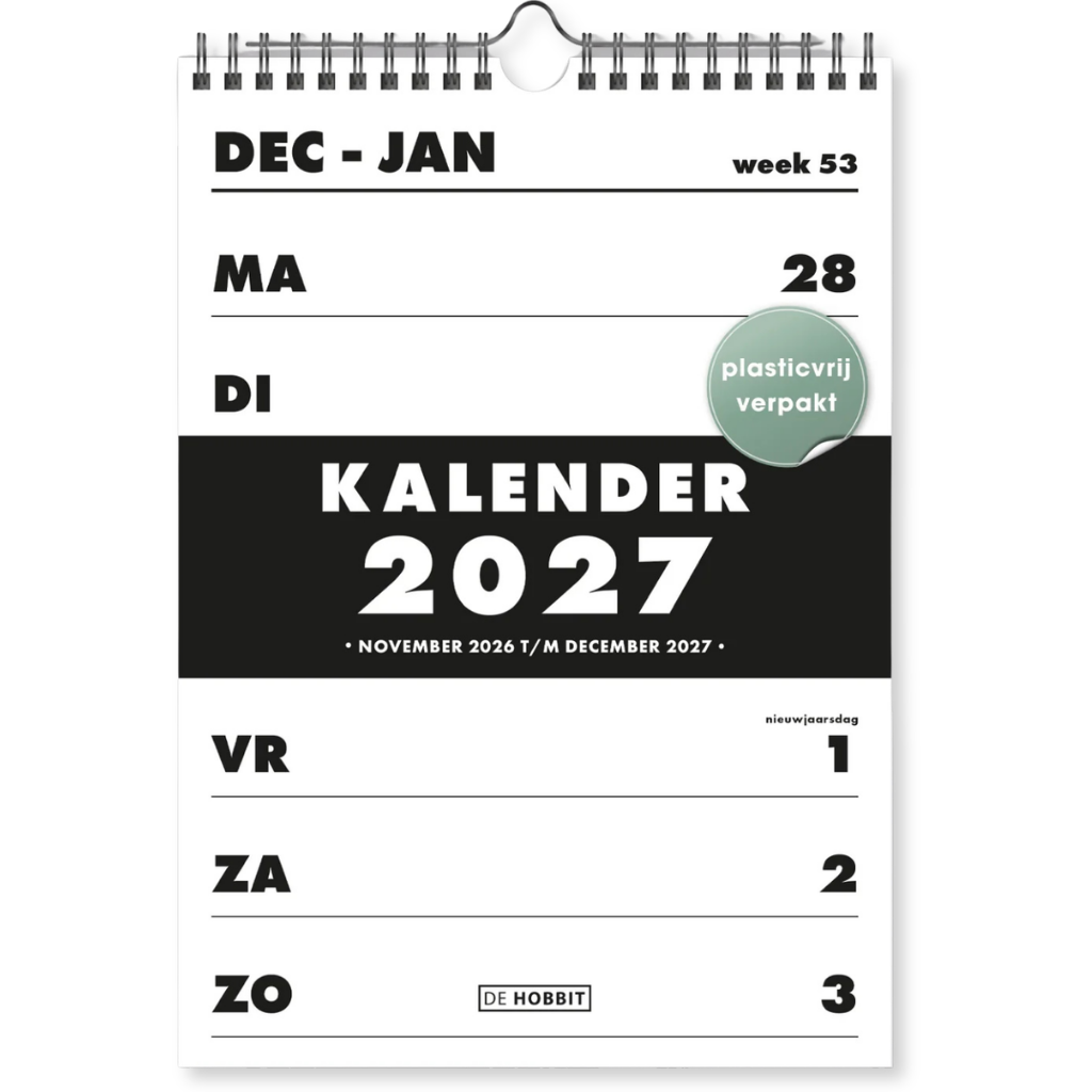 Spiraalkalender A4 - 2027 - 14 maanden
