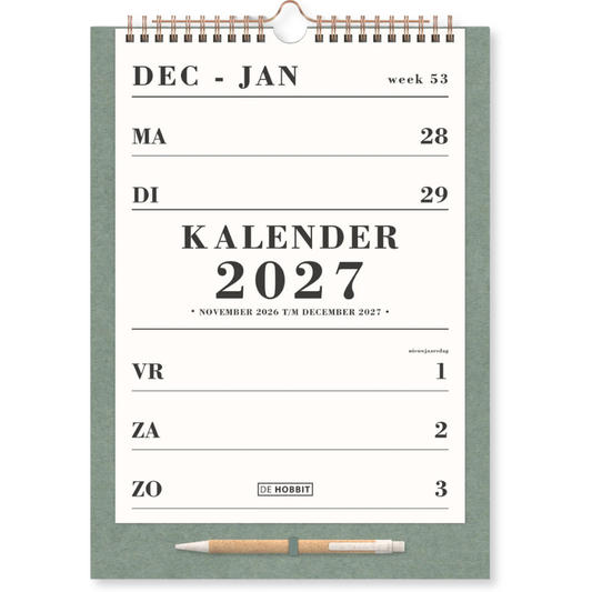 Spiraalkalender A4 - 2027 - 14 maanden