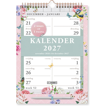 Spiraalkalender 2-weeks A4 2027 - 14 maanden