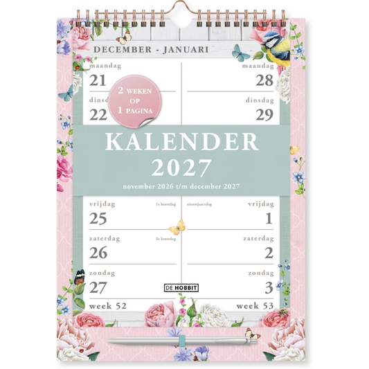 Spiraalkalender 2-weeks A4 2027 - 14 maanden